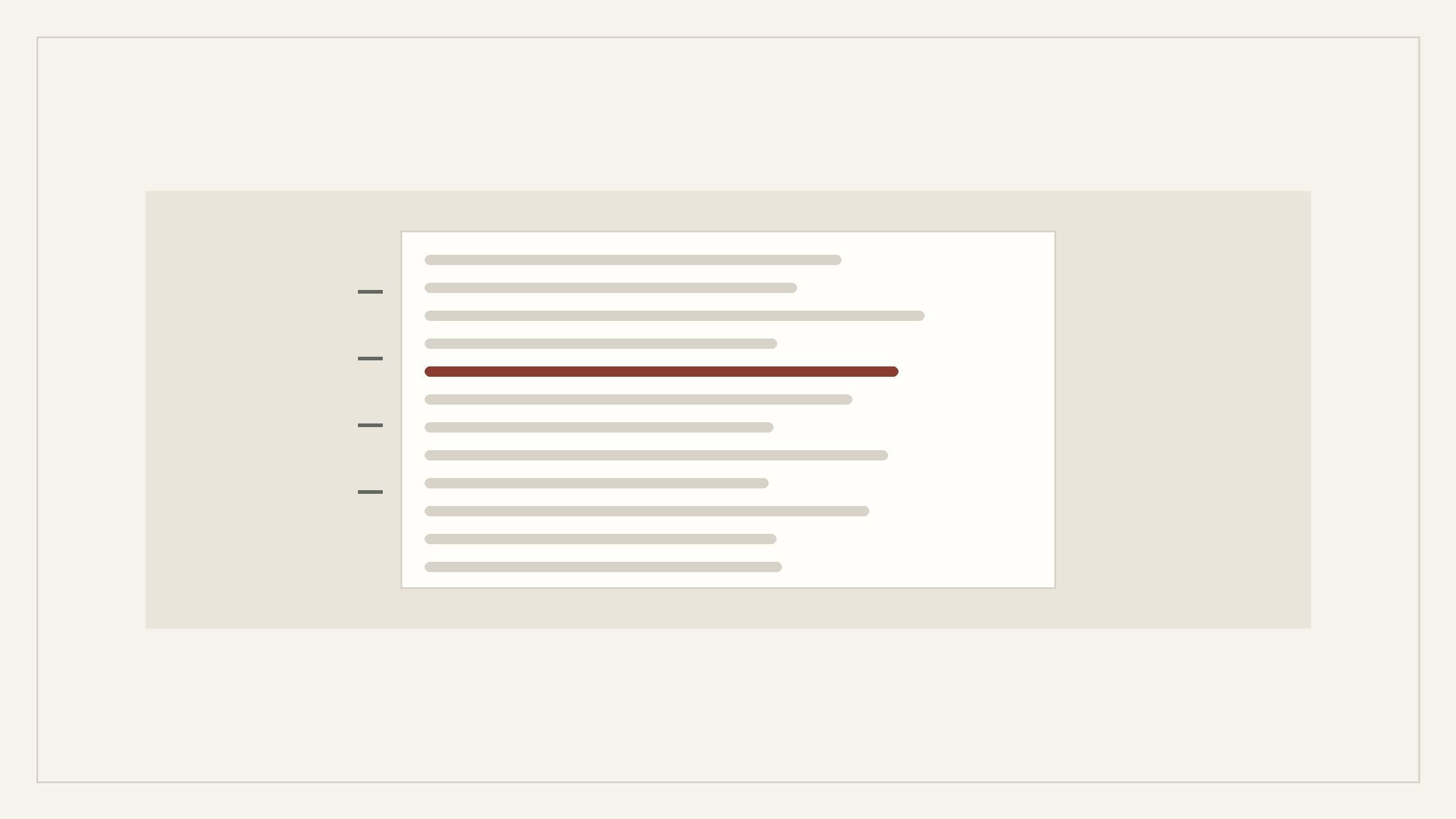 Editorial illustration: lines of text on a page with one passage highlighted and reading marks in the margin